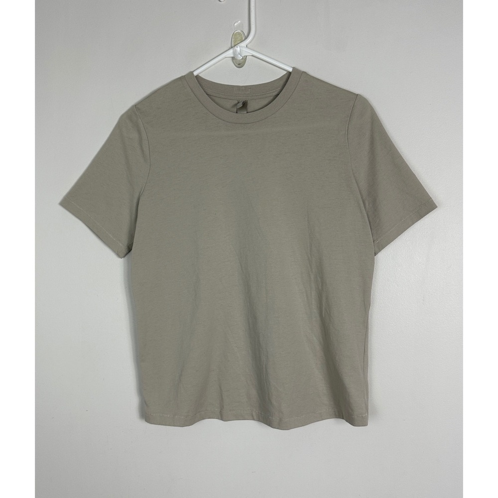 Skims Womens T-Shirt Small Cotton Jersey Bone Short Sleeve Crew Neck PO18755